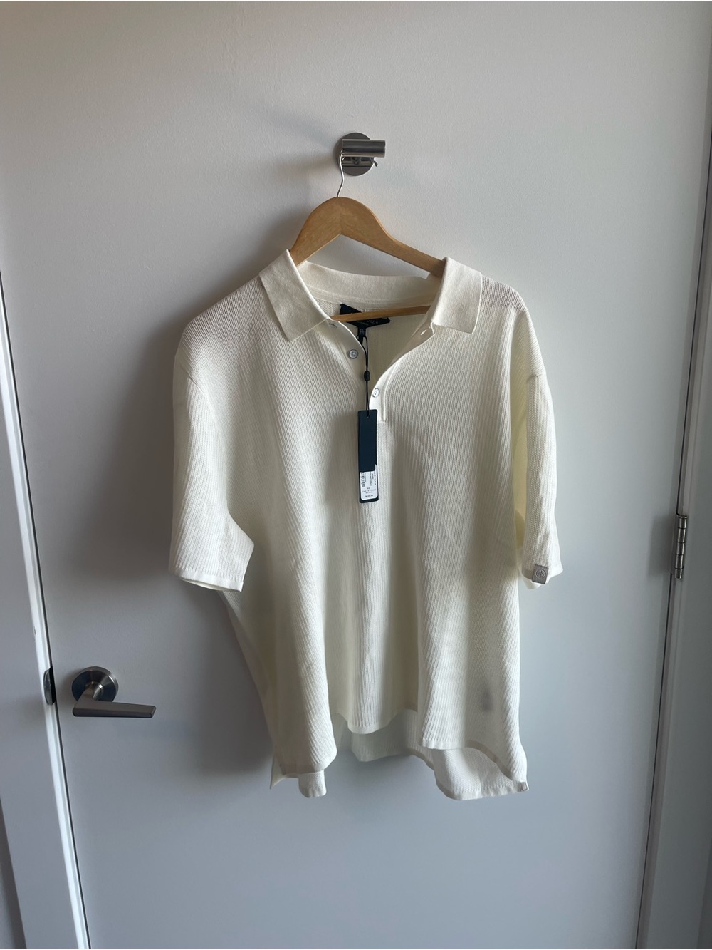 Rag & Bone Ivory Knit Polo